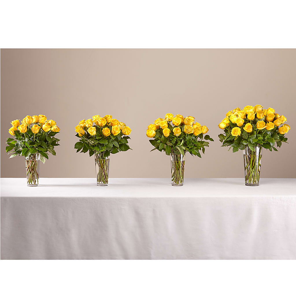 Long Stem Yellow Rose Bouquet – HOLLOW TREE GIFTS & FLORAL LLC, Cascade IA