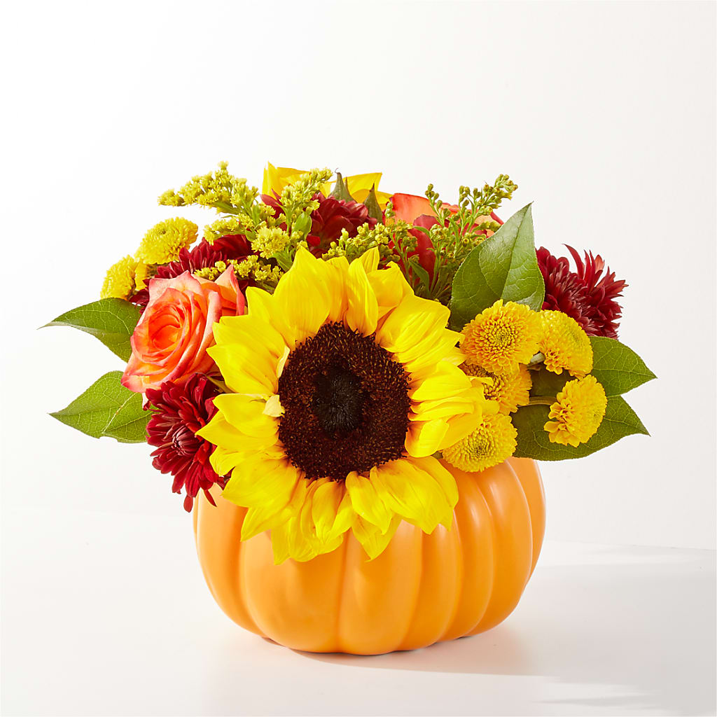 Golden Gourd Pumpkin Bouquet – HOLLOW TREE GIFTS & FLORAL LLC, Cascade IA