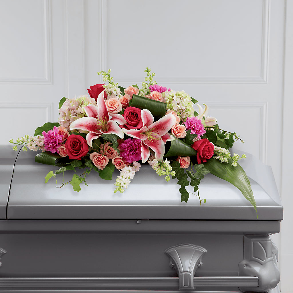 Splendid Grace Casket Spray – HOLLOW TREE GIFTS & FLORAL LLC, Cascade IA