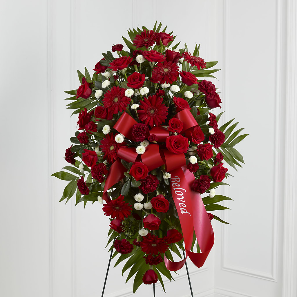 Treasured Memories Standing Spray – HOLLOW TREE GIFTS & FLORAL LLC, Cascade IA