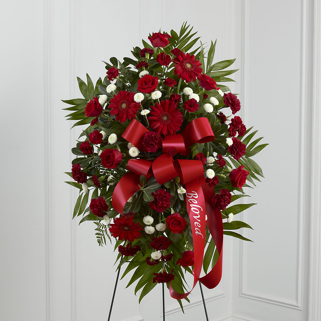 Treasured Memories Standing Spray – HOLLOW TREE GIFTS & FLORAL LLC, Cascade IA