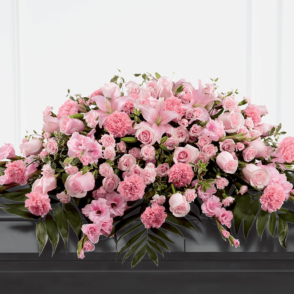 Garden of Comfort Casket Spray (Standard) – HOLLOW TREE GIFTS & FLORAL LLC, Cascade IA