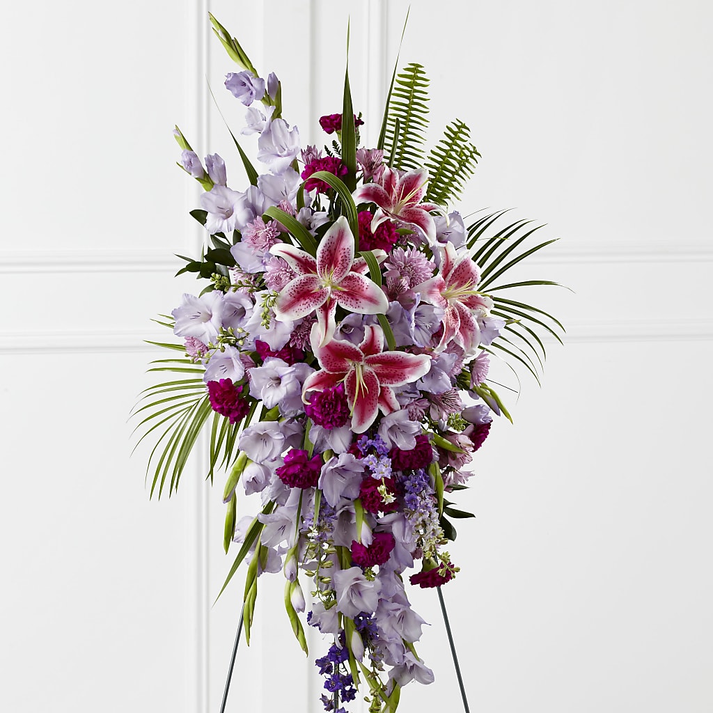 Tender Touch Standing Spray – HOLLOW TREE GIFTS & FLORAL LLC, Cascade IA