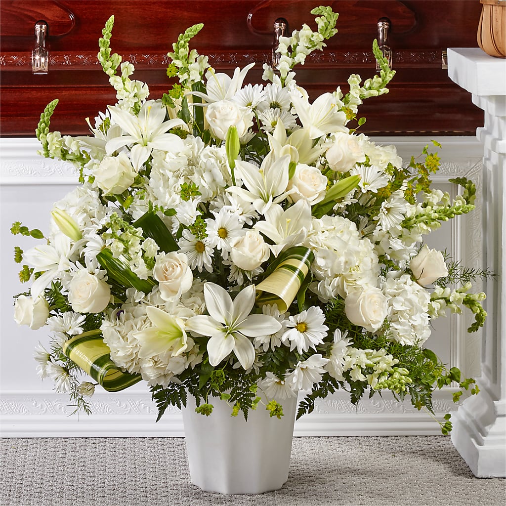 Thoughts of Tranquility Floor Basket – HOLLOW TREE GIFTS & FLORAL LLC, Cascade IA