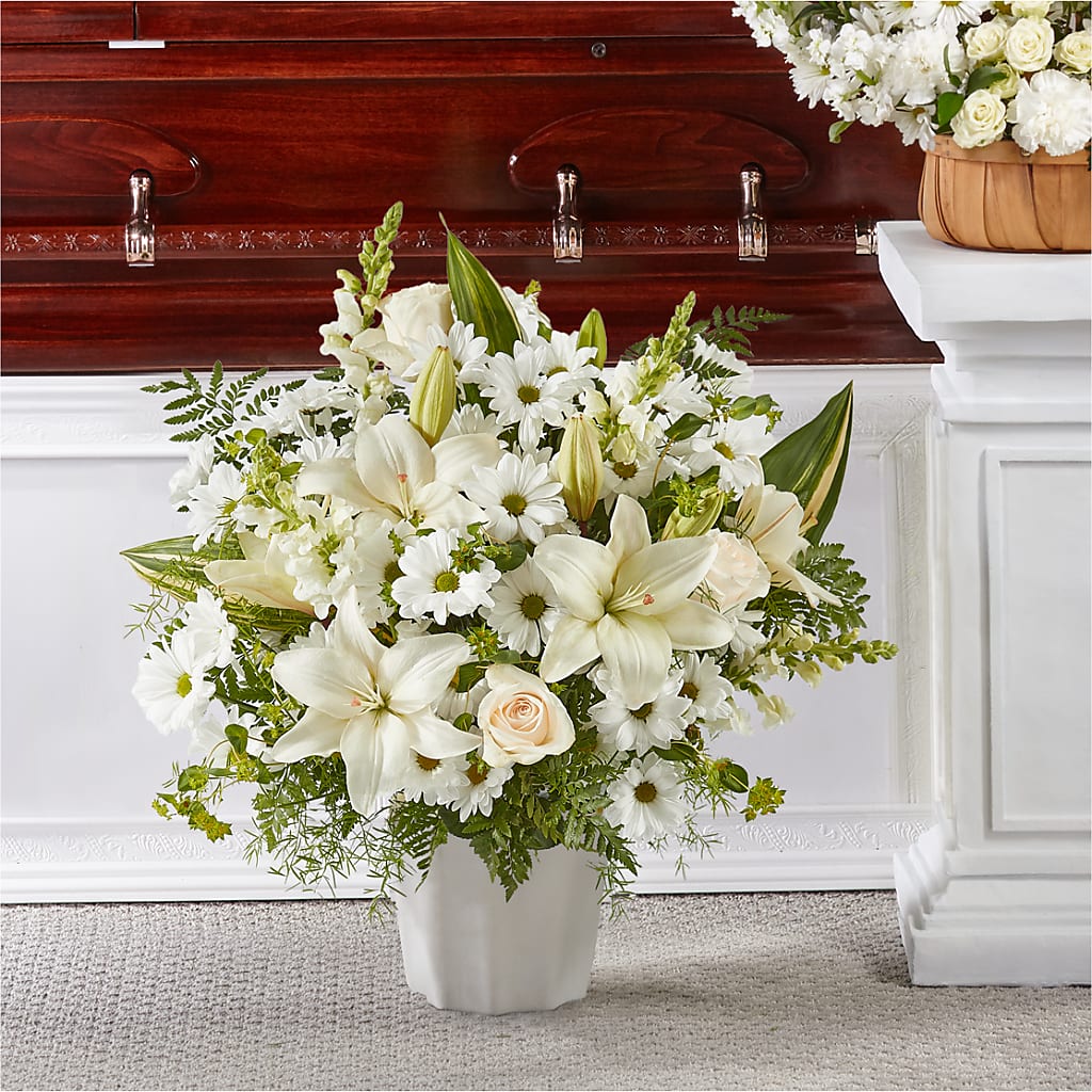 Thoughts of Tranquility Floor Basket – HOLLOW TREE GIFTS & FLORAL LLC, Cascade IA