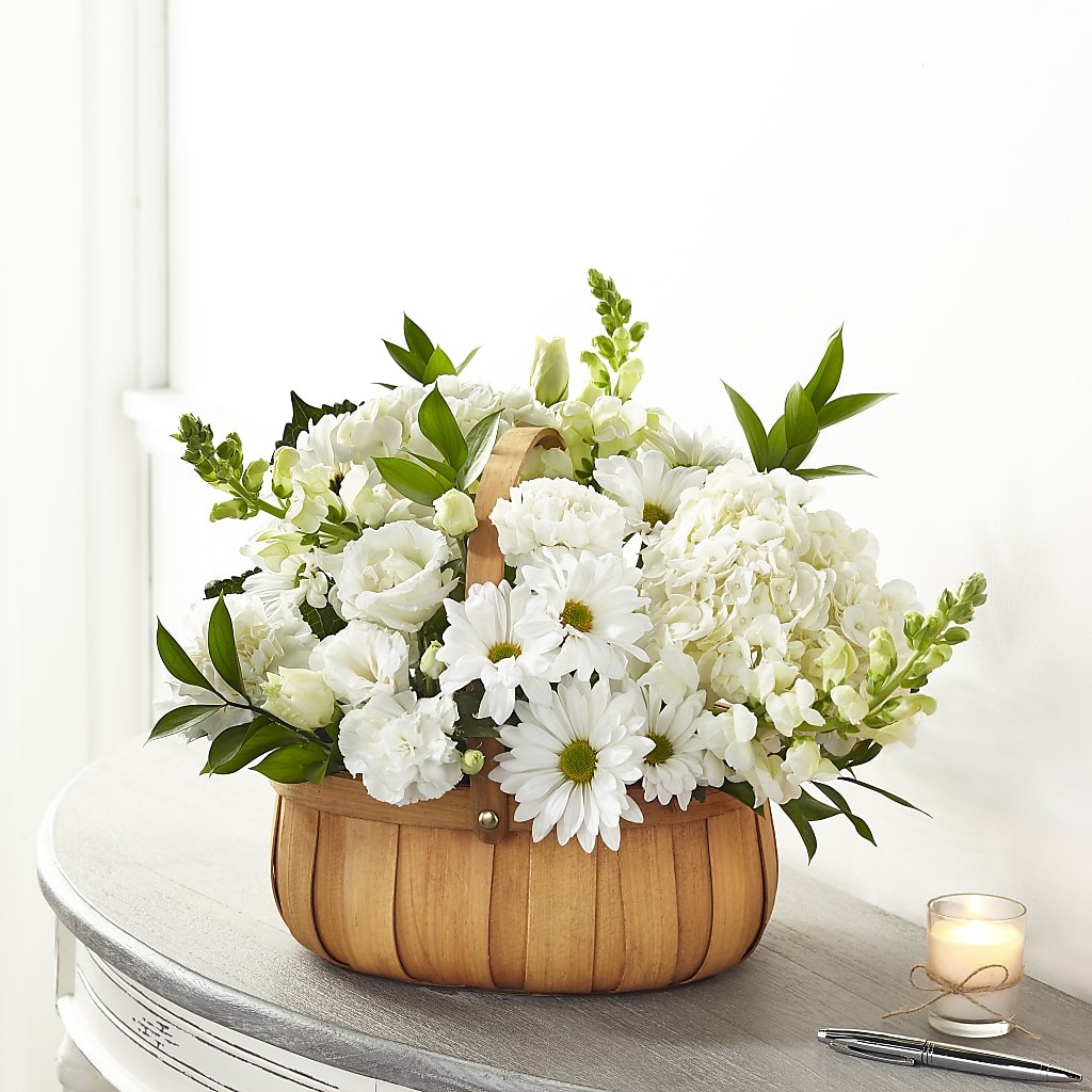 Pure Ivory Basket – HOLLOW TREE GIFTS & FLORAL LLC, Cascade IA