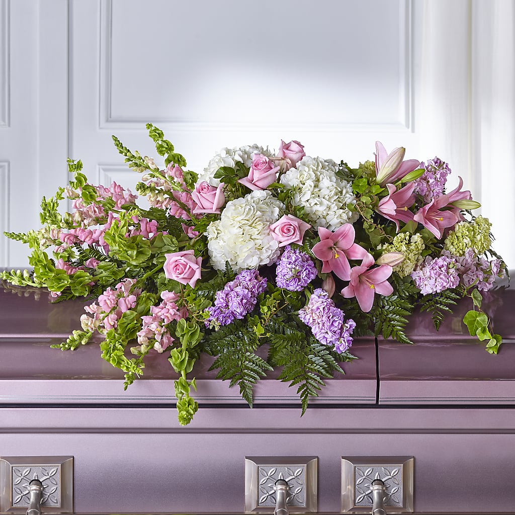 Life's Gratitude Casket Spray – HOLLOW TREE GIFTS & FLORAL LLC, Cascade IA