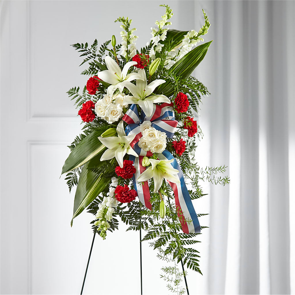 Stars of Life Standing Spray – HOLLOW TREE GIFTS & FLORAL LLC, Cascade IA