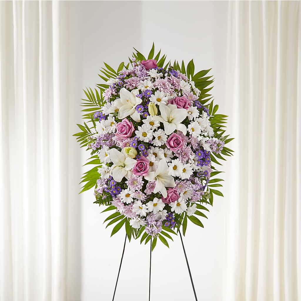 Surrounded by Love Standing Spray – HOLLOW TREE GIFTS & FLORAL LLC, Cascade IA