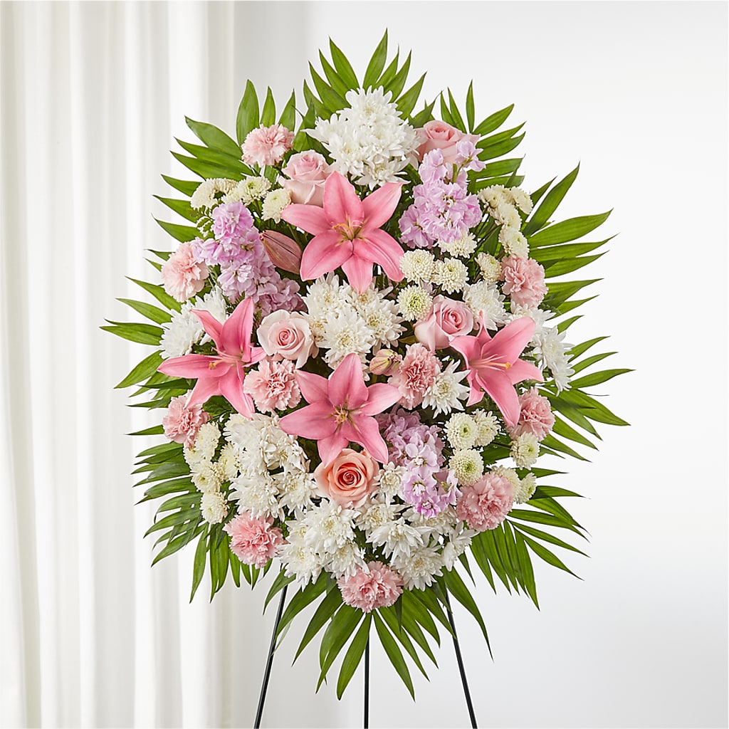 Offering Solace Standing Spray – HOLLOW TREE GIFTS & FLORAL LLC, Cascade IA