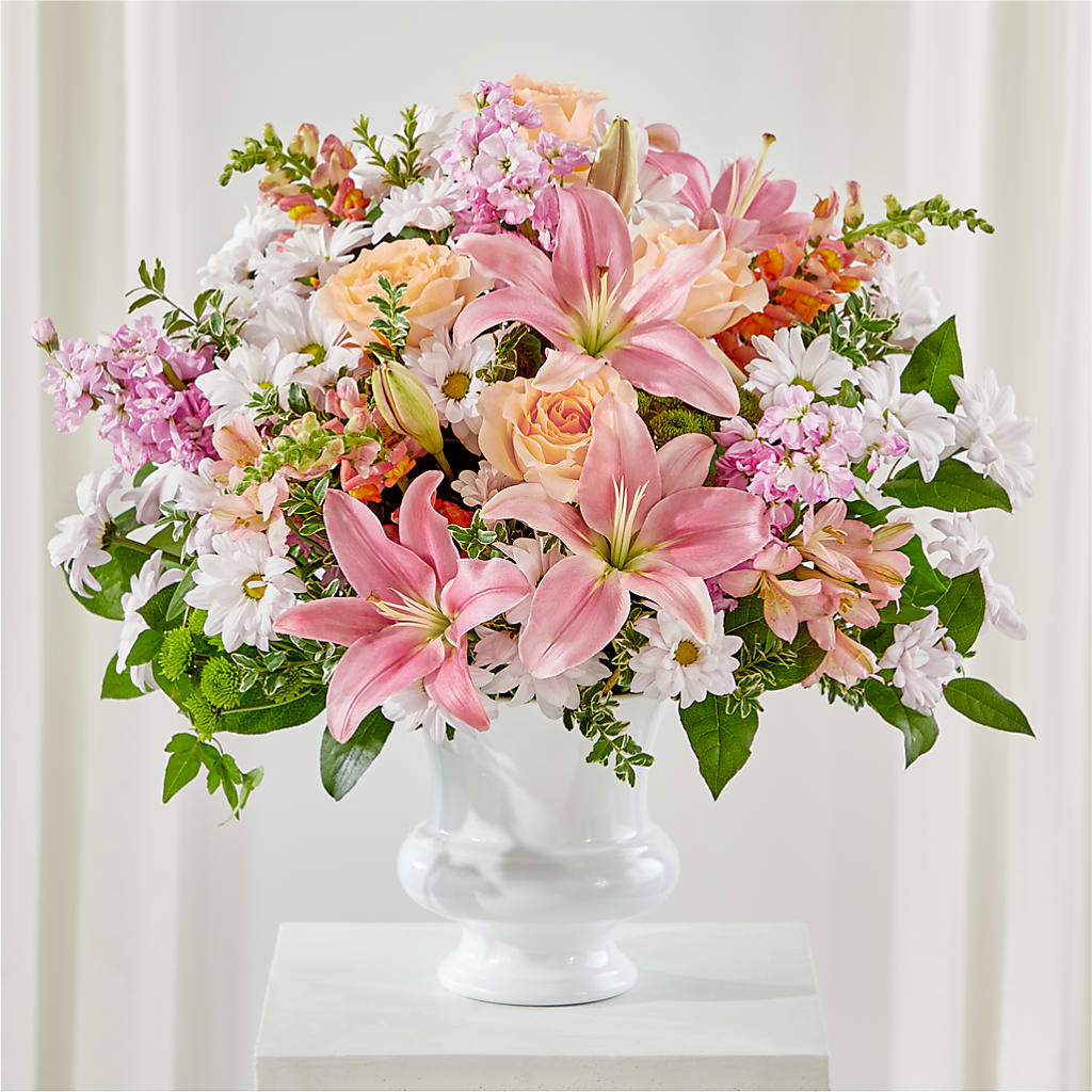 Heartfelt Gesture Urn Arrangement – HOLLOW TREE GIFTS & FLORAL LLC, Cascade IA