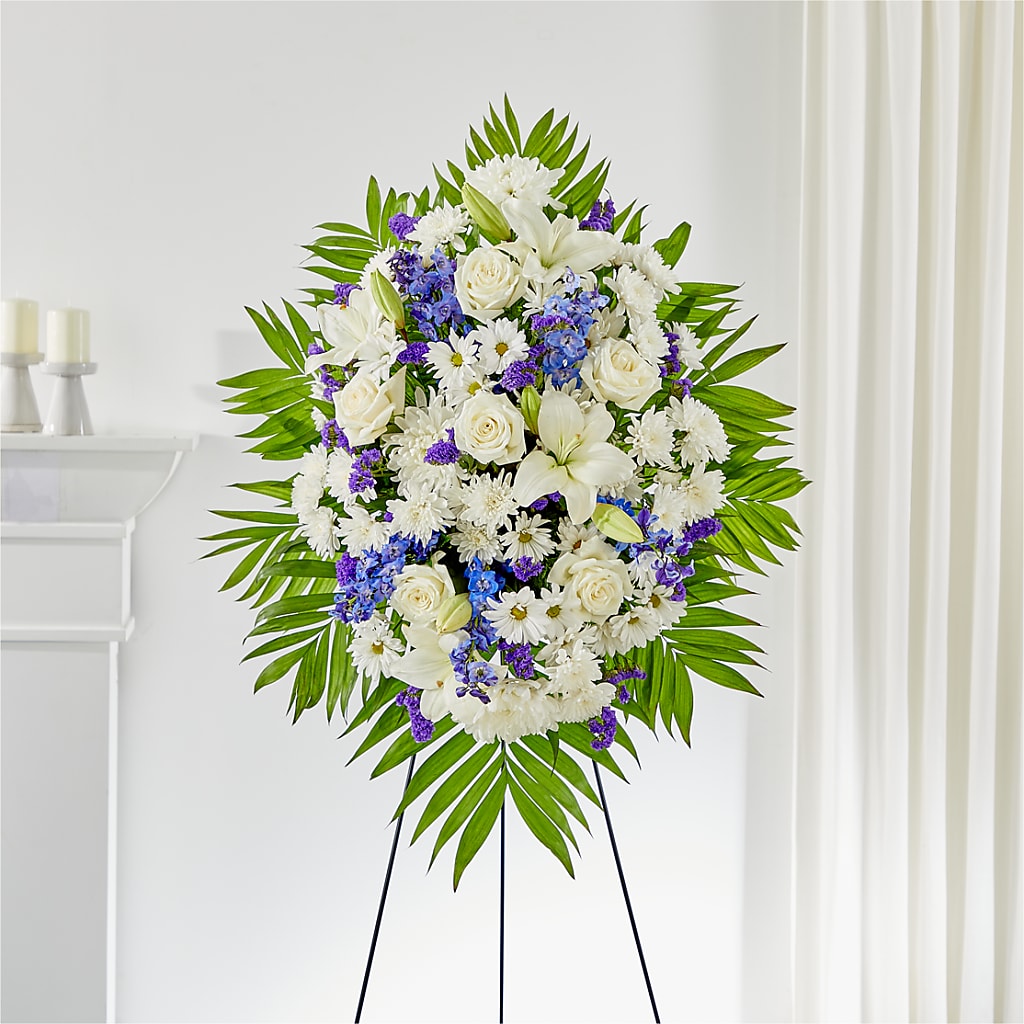 At Rest Standing Spray – HOLLOW TREE GIFTS & FLORAL LLC, Cascade IA