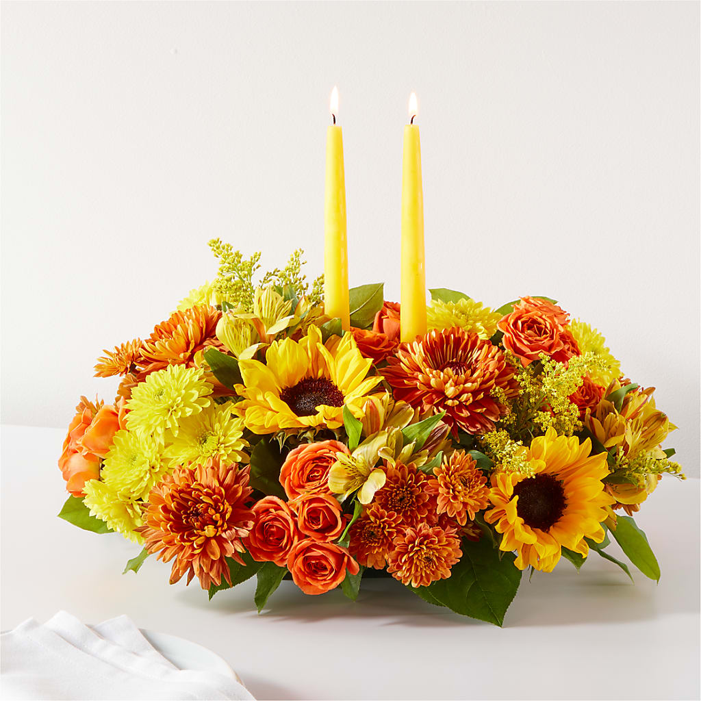 Autumn Harmony Centerpiece – HOLLOW TREE GIFTS & FLORAL LLC, Cascade IA