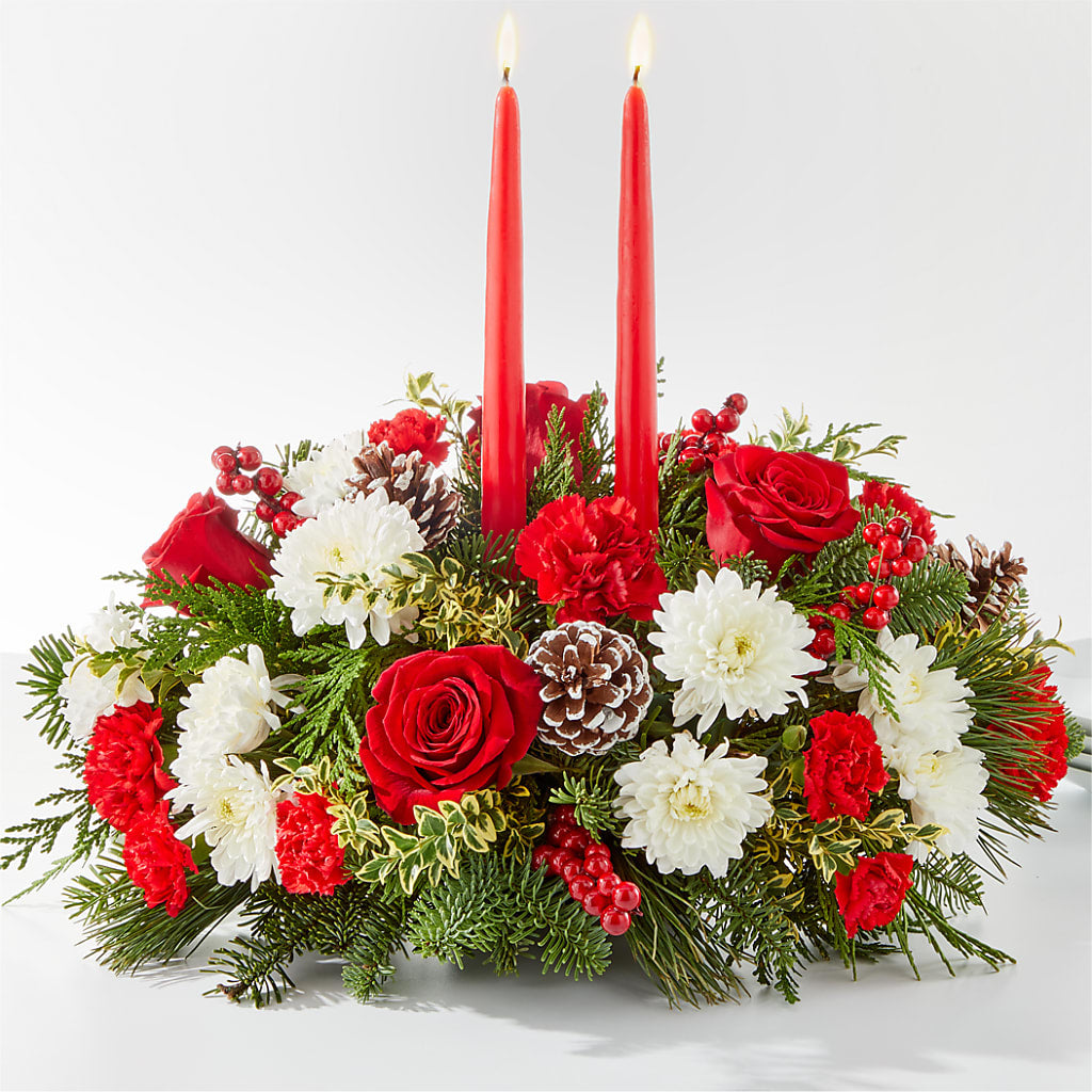 Holiday Soiree Centerpiece – HOLLOW TREE GIFTS & FLORAL LLC, Cascade IA