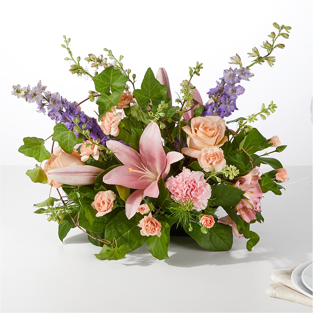Blossom Time Centerpiece – HOLLOW TREE GIFTS & FLORAL LLC, Cascade IA