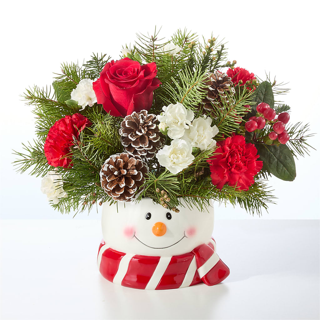 Jolly Snowman Bouquet – HOLLOW TREE GIFTS & FLORAL LLC, Cascade IA