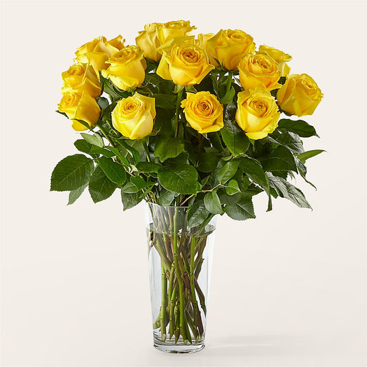 Long Stem Yellow Rose Bouquet – HOLLOW TREE GIFTS & FLORAL LLC, Cascade IA