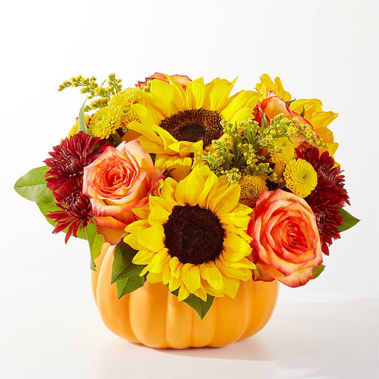 Golden Gourd Pumpkin Bouquet – HOLLOW TREE GIFTS & FLORAL LLC, Cascade IA