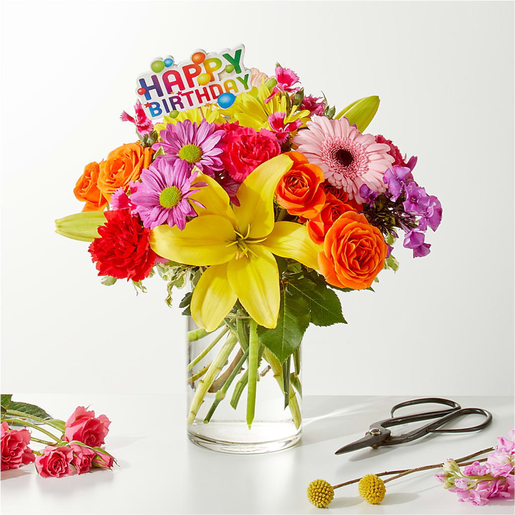 Cue the Confetti - A Florist Original – HOLLOW TREE GIFTS & FLORAL LLC, Cascade IA