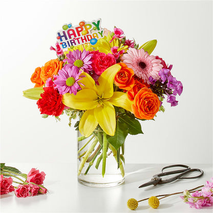 Cue the Confetti - A Florist Original – HOLLOW TREE GIFTS & FLORAL LLC, Cascade IA