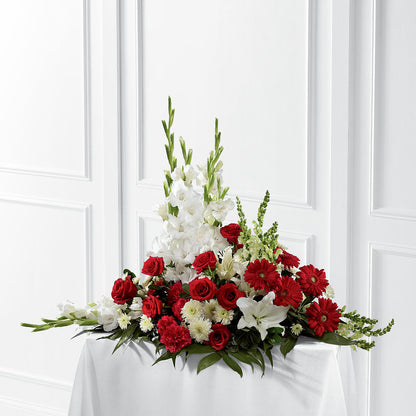 Crimson & White Arrangement – HOLLOW TREE GIFTS & FLORAL LLC, Cascade IA