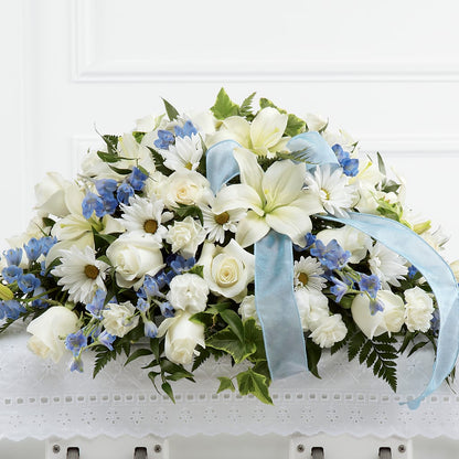 Tender Treasure Casket Spray – HOLLOW TREE GIFTS & FLORAL LLC, Cascade IA