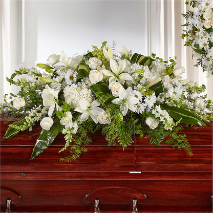 Abundance Casket Spray – HOLLOW TREE GIFTS & FLORAL LLC, Cascade IA
