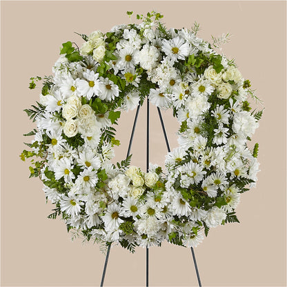 Faithful Wishes Wreath – HOLLOW TREE GIFTS & FLORAL LLC, Cascade IA