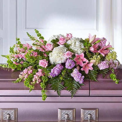 Life's Gratitude Casket Spray – HOLLOW TREE GIFTS & FLORAL LLC, Cascade IA