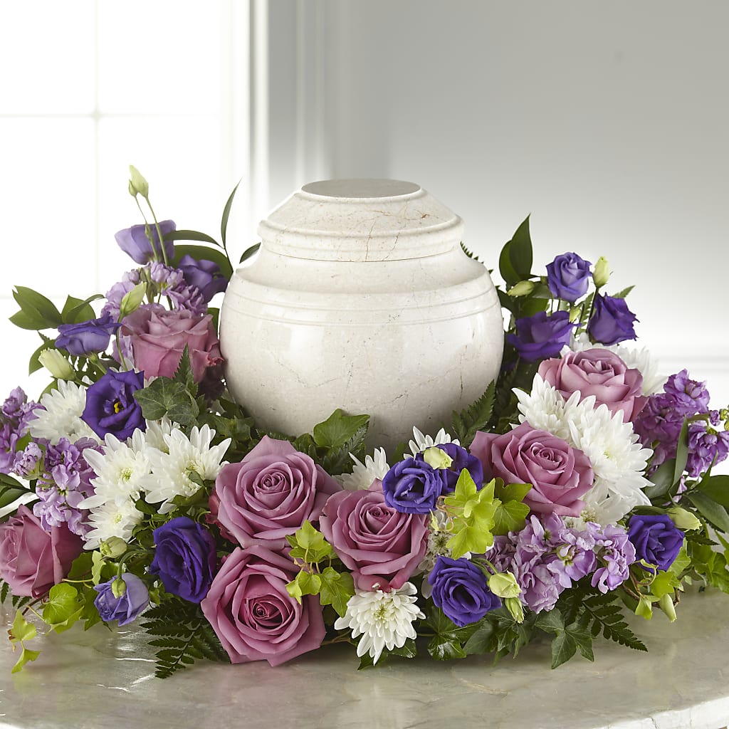 Blooming Sympathy Cremation Adornment – HOLLOW TREE GIFTS & FLORAL LLC, Cascade IA