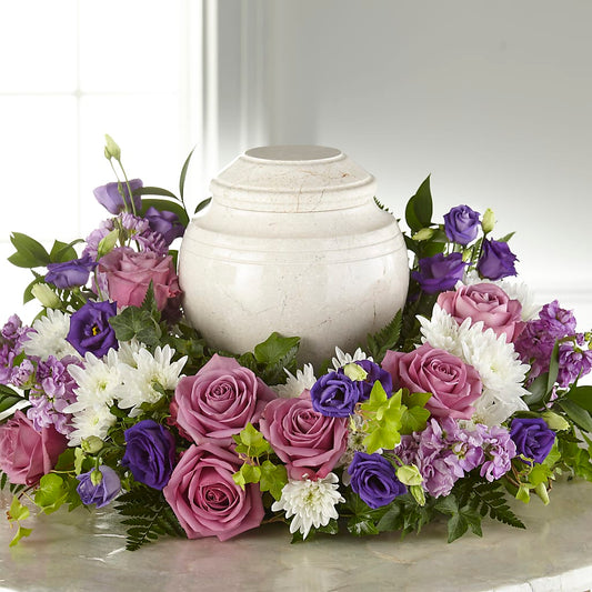 Blooming Sympathy Cremation Adornment – HOLLOW TREE GIFTS & FLORAL LLC, Cascade IA