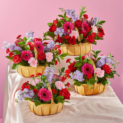 Pink Picnic Basket – HOLLOW TREE GIFTS & FLORAL LLC, Cascade IA