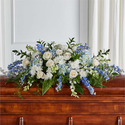 Timeless Essence Casket Spray – HOLLOW TREE GIFTS & FLORAL LLC, Cascade IA
