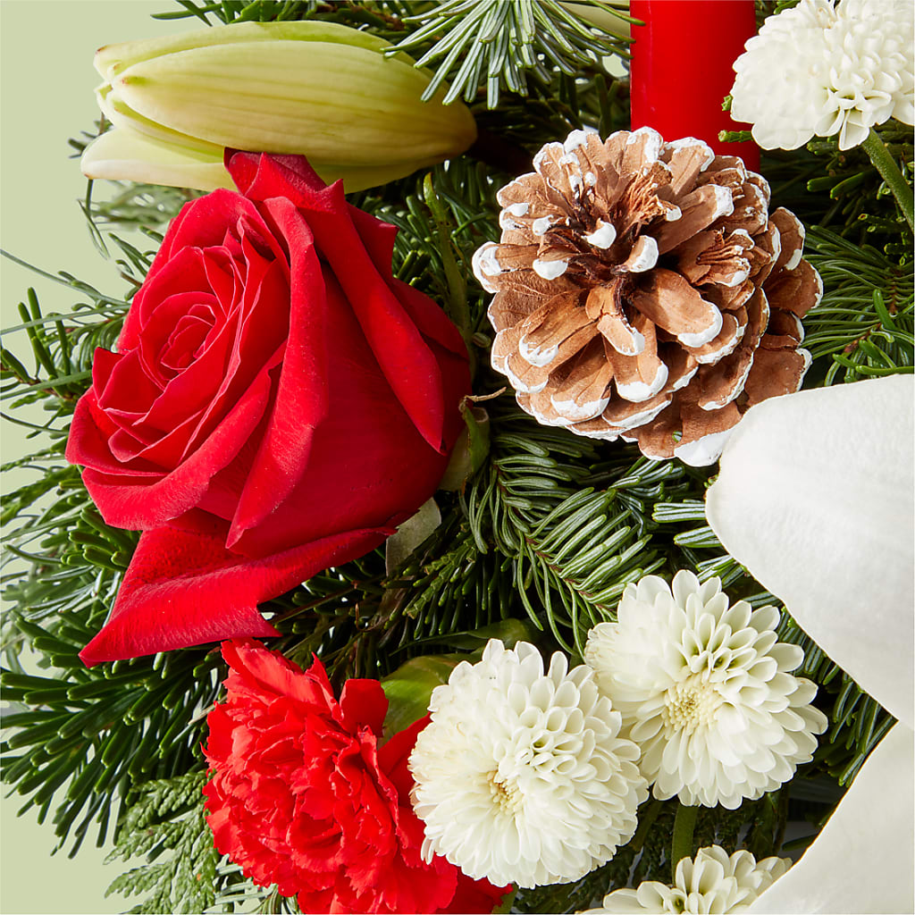 Seasonal Festivities Centerpiece – HOLLOW TREE GIFTS & FLORAL LLC, Cascade IA