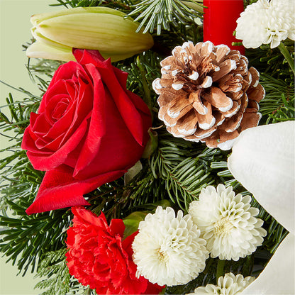 Seasonal Festivities Centerpiece – HOLLOW TREE GIFTS & FLORAL LLC, Cascade IA