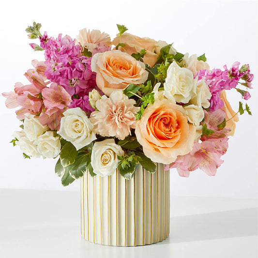 Paradise Bouquet with Ivory Vase – HOLLOW TREE GIFTS & FLORAL LLC, Cascade IA