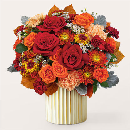 Merlot Bouquet with Ivory Vase – HOLLOW TREE GIFTS & FLORAL LLC, Cascade IA