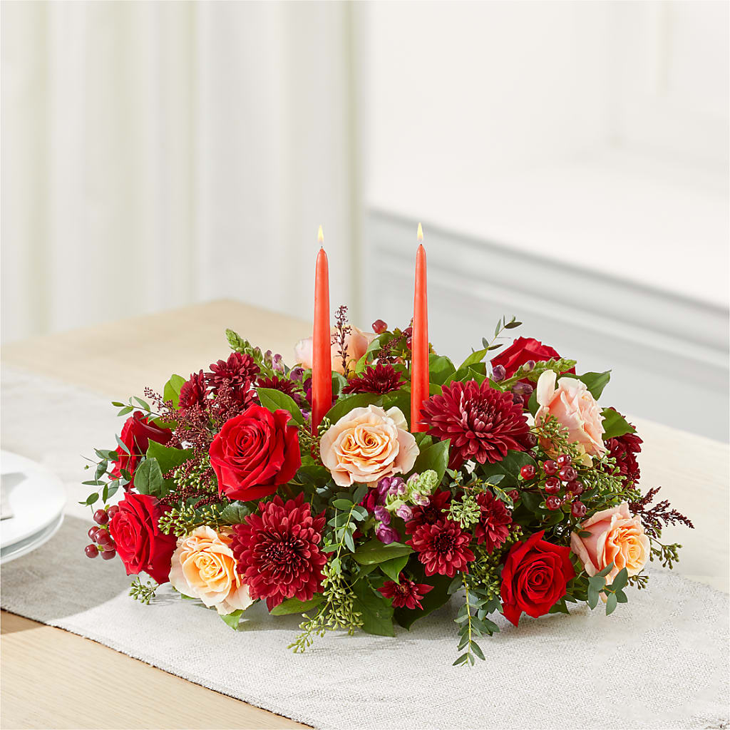 Most Thankful Centerpiece – HOLLOW TREE GIFTS & FLORAL LLC, Cascade IA