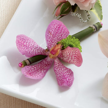 Pink Mokara Boutonniere – HOLLOW TREE GIFTS & FLORAL LLC, Cascade IA