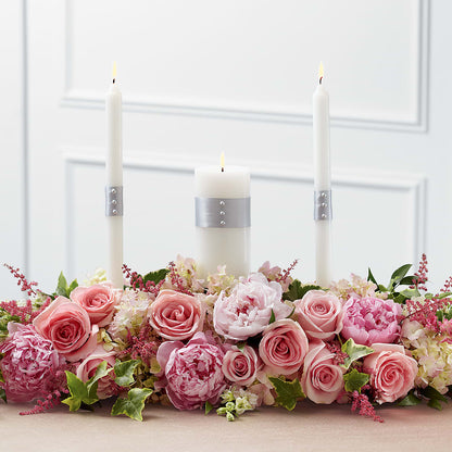 Worldwide Romance Unity Candle Arrangement – HOLLOW TREE GIFTS & FLORAL LLC, Cascade IA