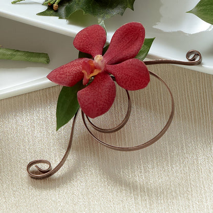 Red Mokara Boutonniere – HOLLOW TREE GIFTS & FLORAL LLC, Cascade IA
