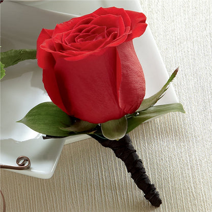 Red Rose Boutonniere – HOLLOW TREE GIFTS & FLORAL LLC, Cascade IA